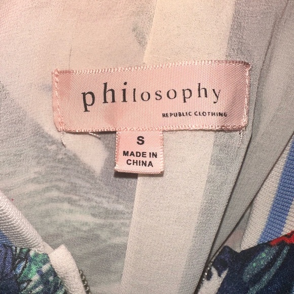 PHILOSOPHY Full Zip Floral Lined Rib Trim Jacket - Size S - Picture 7 of 7